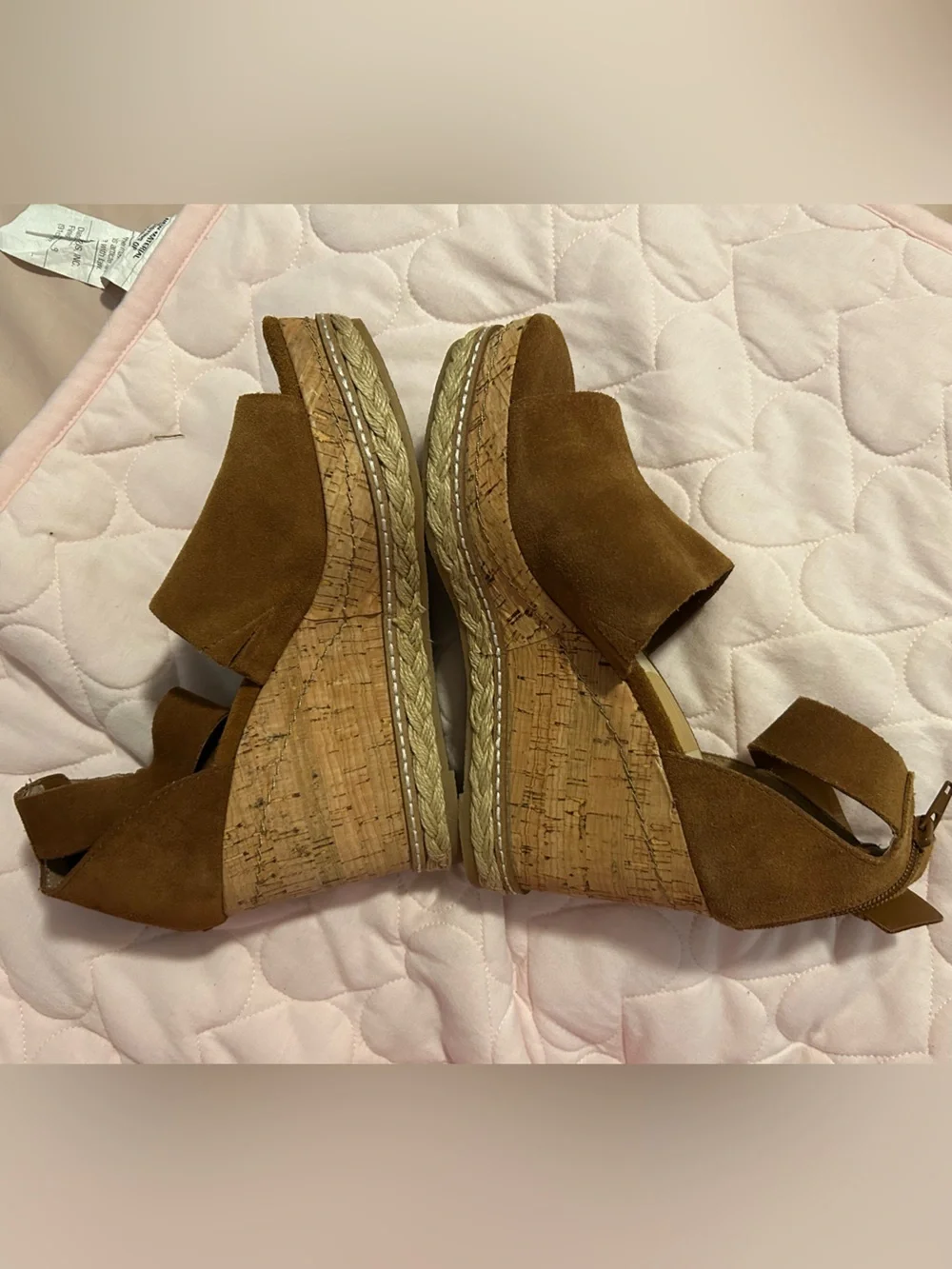 Dolce Vita Tan Suede Ankle-Strap Wedge Sandals